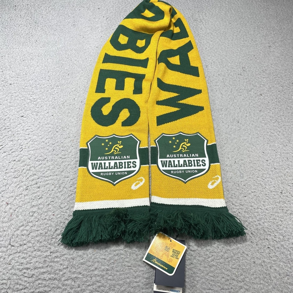 Australia Wallabies Scarf Mens One Size‎ Gold Rugby Union Asics Supporter